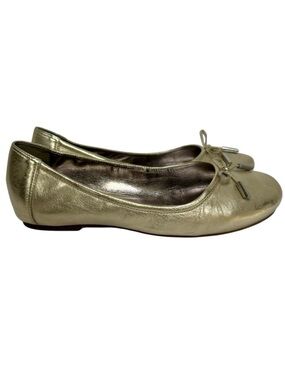 ECCO Women’s Limestone (Gold) Coto City Bow Detail Ballet Flats-Size 37 US 6/6.5